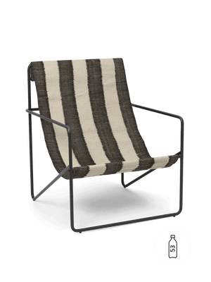 ferm LIVING Desert Lounge Chair – Black / Off-white / Chocolate