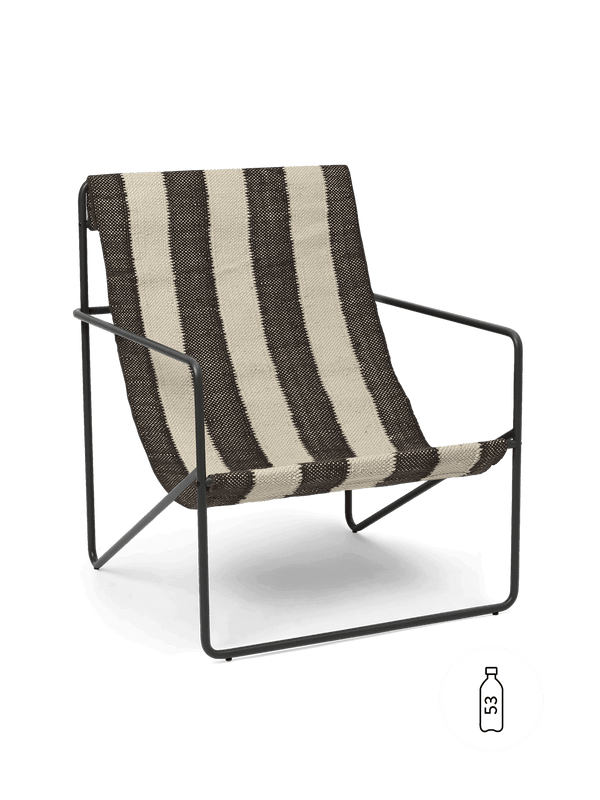 ferm LIVING Desert Lounge Chair – Black / Off-white / Chocolate