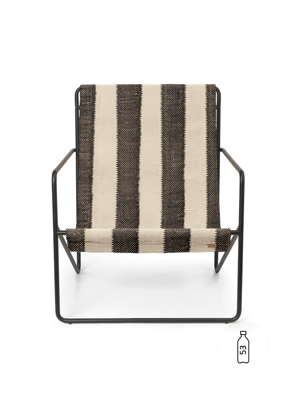 ferm LIVING Desert Lounge Chair – Black / Off-white / Chocolate
