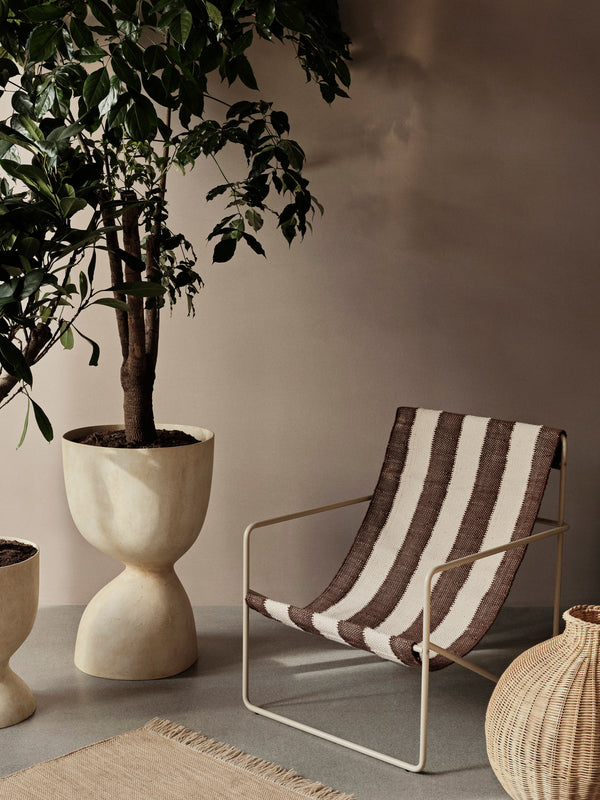 ferm LIVING Desert Lounge Chair – Cashmere / Off-white / Chocolate