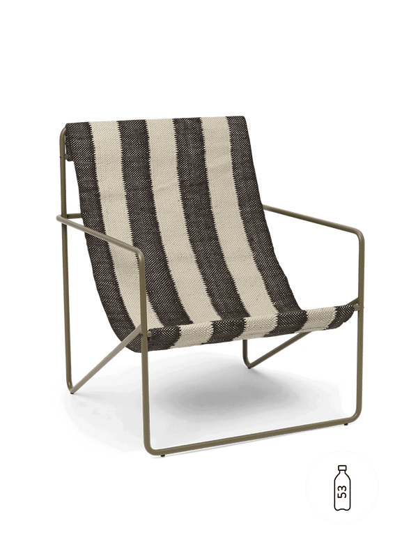 ferm LIVING Desert Lounge Chair – Olive / Off-white / Chocolate