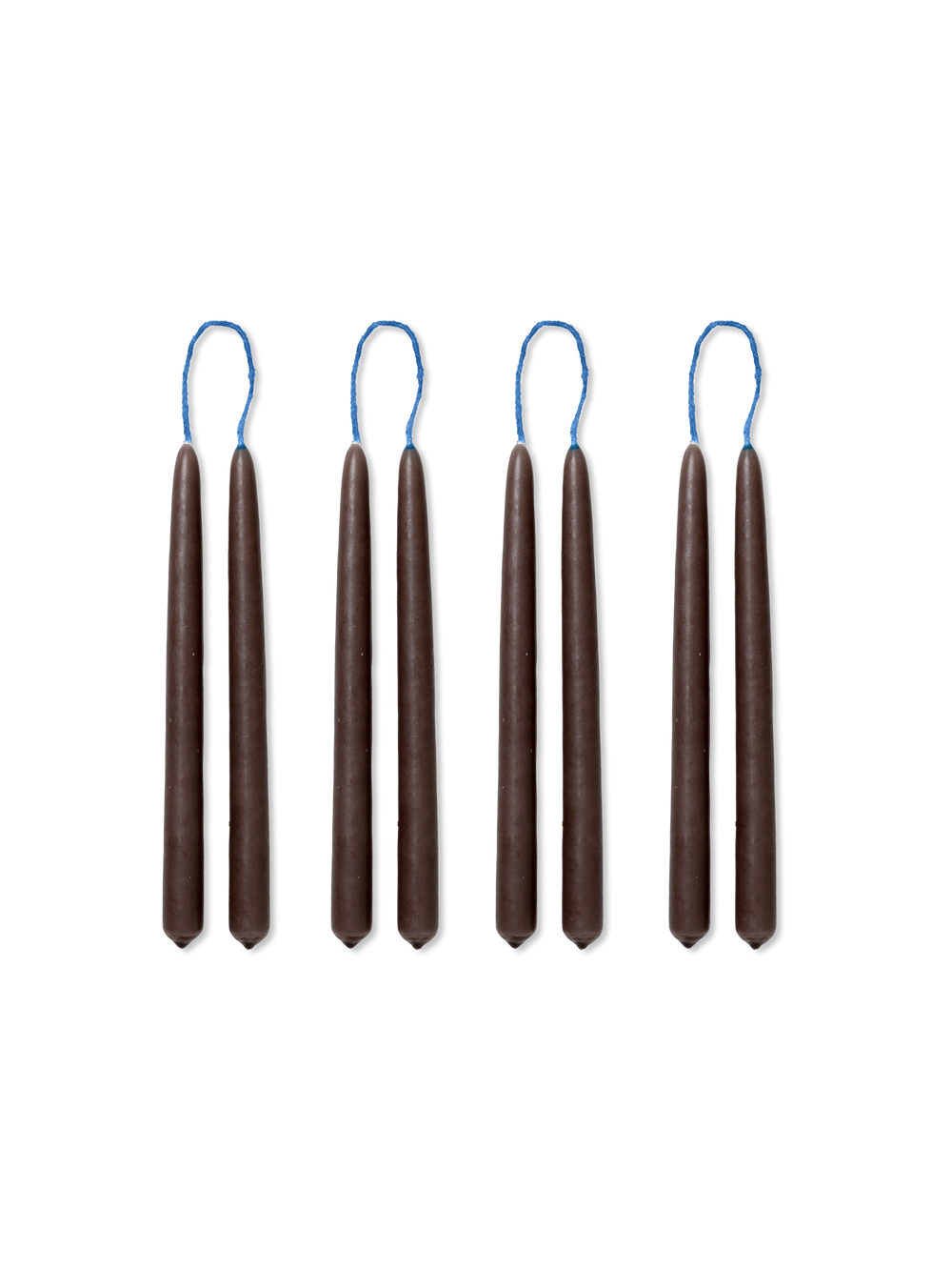 ferm LIVING Dipped Candles – Set of 8 – Brown