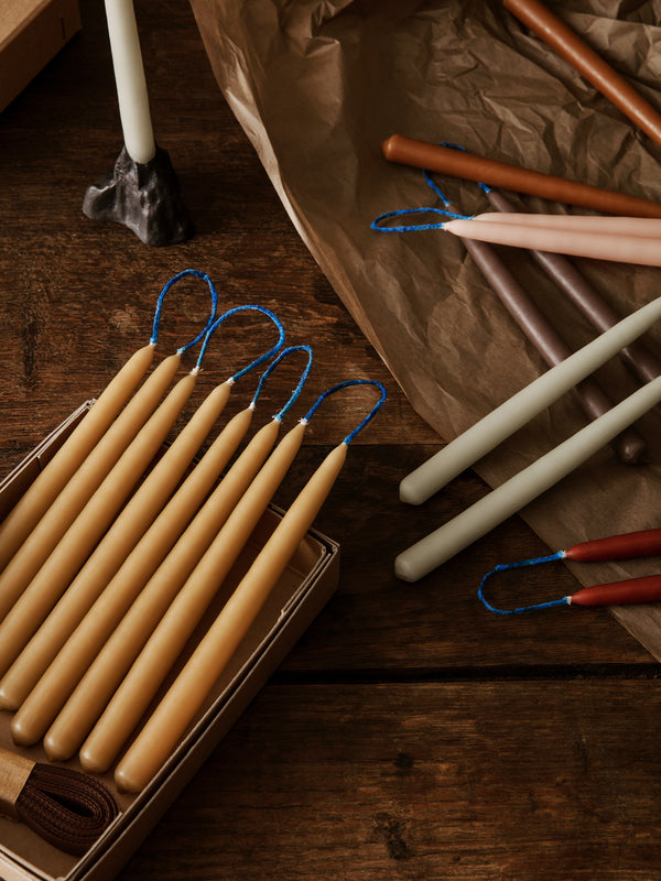 ferm LIVING Dipped Candles – Set of 8 – Brown