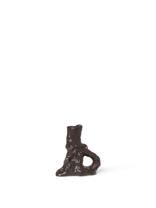 ferm LIVING Dito Candle Holder Single – Dark Brown