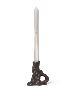 ferm LIVING Dito Candle Holder Single – Dark Brown