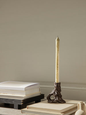 ferm LIVING Dito Candle Holder Single – Dark Brown