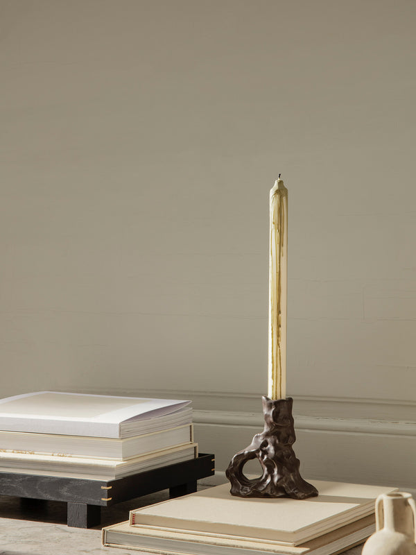 ferm LIVING Dito Candle Holder Single – Dark Brown