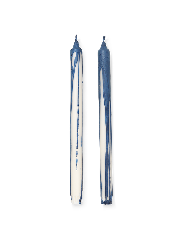 ferm LIVING Dryp Candles – Set of 2 – Deep Blue