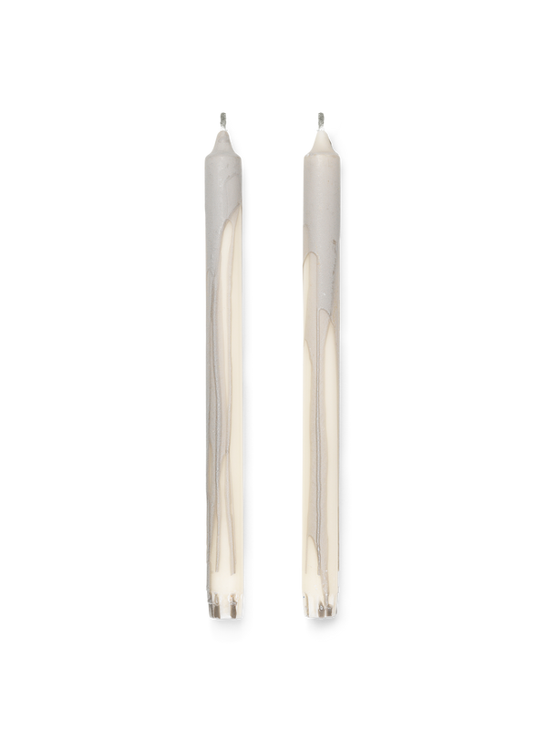 ferm LIVING Dryp Candles – Set of 2 – Warm Grey