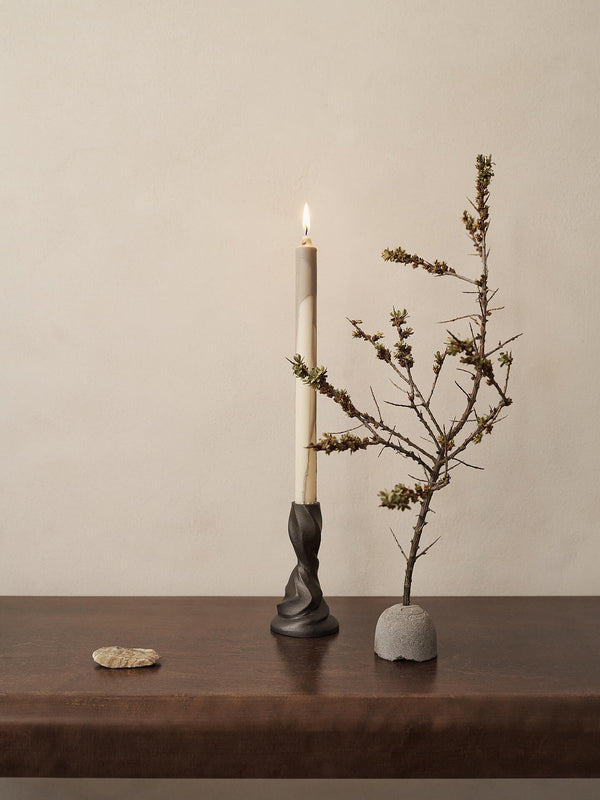 ferm LIVING Dryp Candles – Set of 2 – Warm Grey