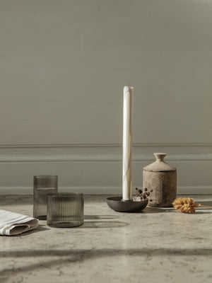 ferm LIVING Dryp Candles – Set of 2 – Warm Grey