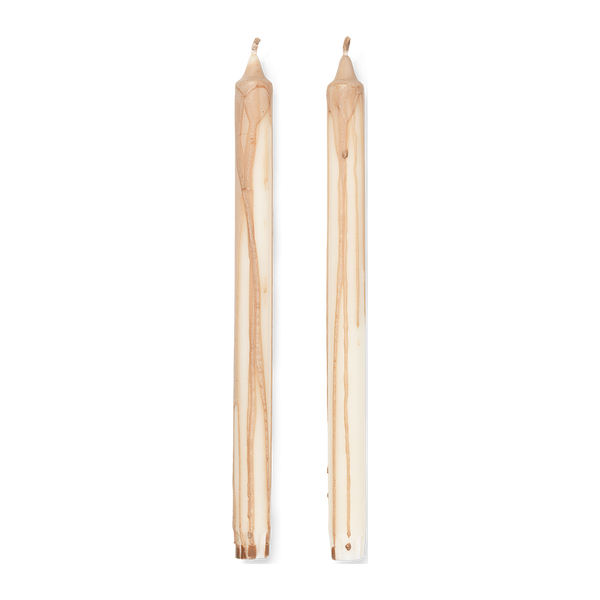 ferm LIVING Dryp Candles – Set of 2 – Beige