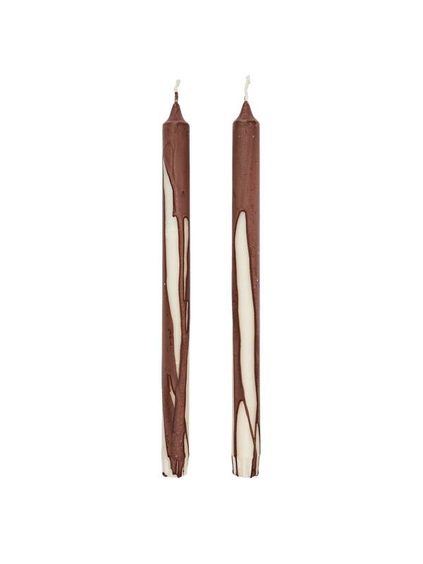 ferm LIVING Dryp Candles – Set of 2 – Dark Chocolate