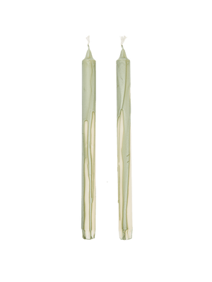 ferm LIVING Dryp Candles – Set of 2 – Tea Green