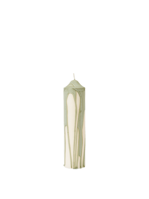 ferm LIVING Dryp Pillar Candle H20 cm – Tea Green