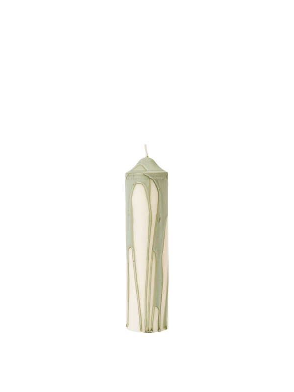 ferm LIVING Dryp Pillar Candle H20 cm – Tea Green