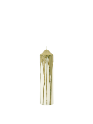 ferm LIVING Dryp Pillar Candle H20 cm – Olive Green