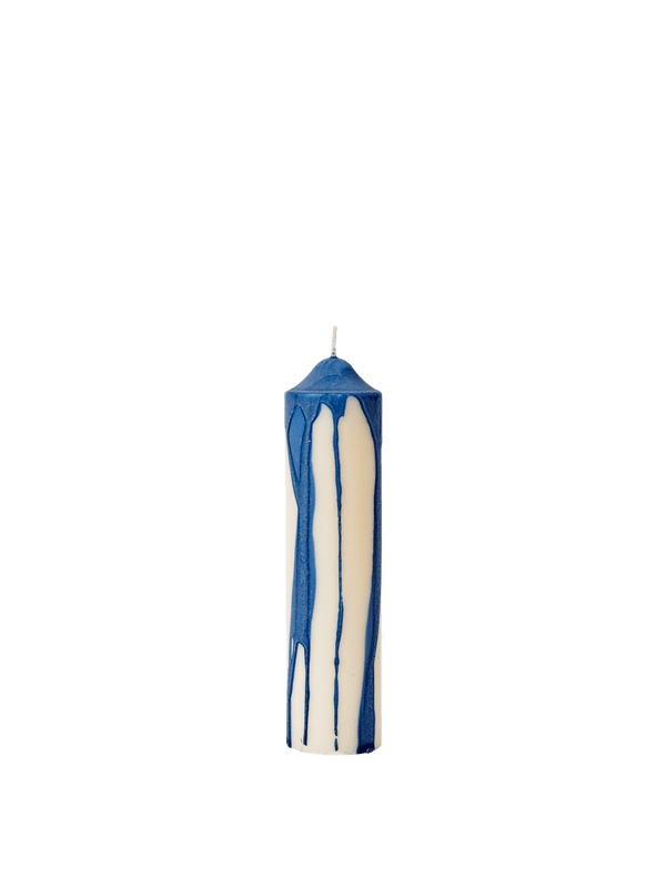 ferm LIVING Dryp Pillar Candle H20 cm – Deep Blue