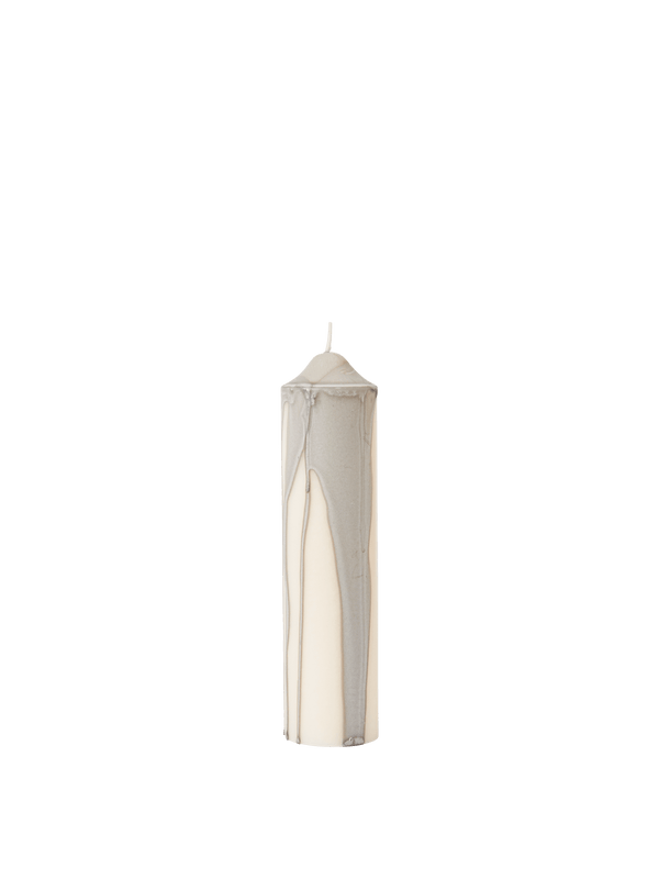 ferm LIVING Dryp Pillar Candle H20 cm – Warm Grey