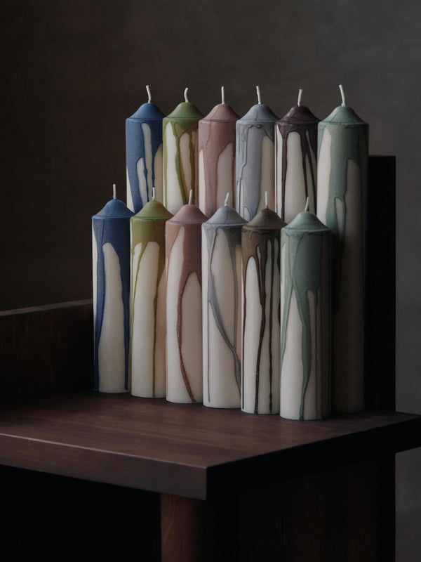 ferm LIVING Dryp Pillar Candle H30 cm – Dark Chocolate