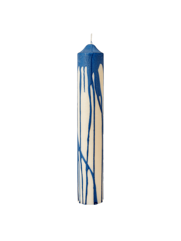 ferm LIVING Dryp Pillar Candle H30 cm – Deep Blue