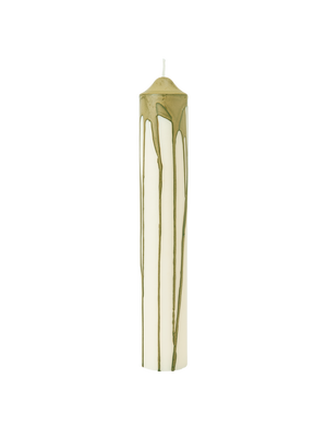 ferm LIVING Dryp Pillar Candle H30 cm – Olive Green