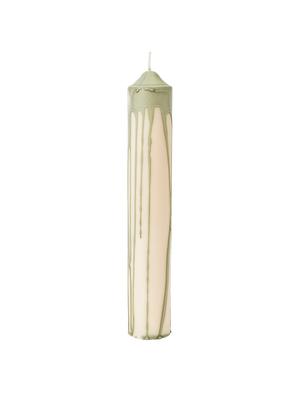 ferm LIVING Dryp Pillar Candle H30 cm – Tea Green