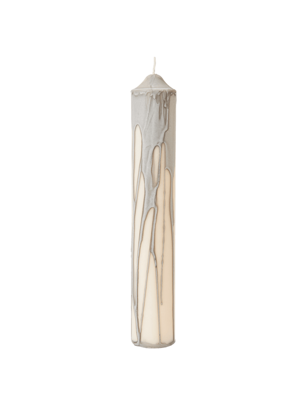 ferm LIVING Dryp Pillar Candle H30 cm – Warm Grey