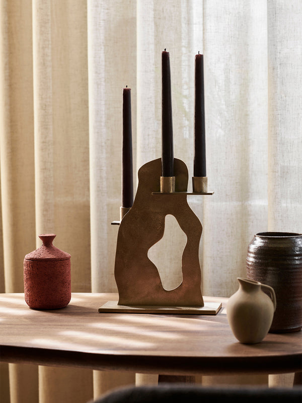 ferm LIVING Erode Candle Holder – Brass