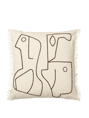 ferm LIVING Figure Cushion – Off-white / Coffee