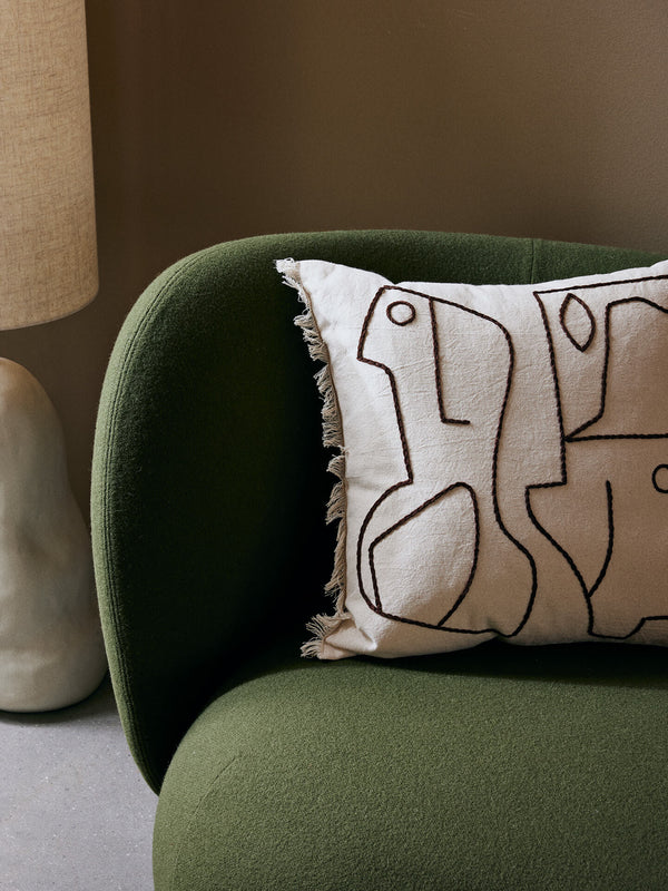 ferm LIVING Figure Cushion – Off-white / Coffee