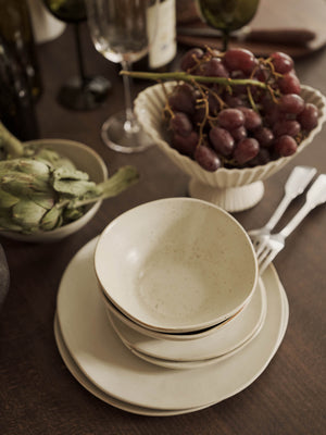 ferm LIVING Flow Bowl Medium – Off-white Speckle
