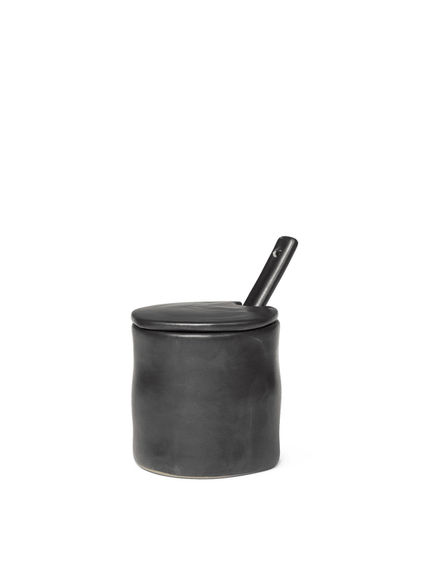 ferm LIVING Flow Jar with Spoon – Black