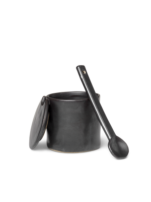ferm LIVING Flow Jar with Spoon – Black