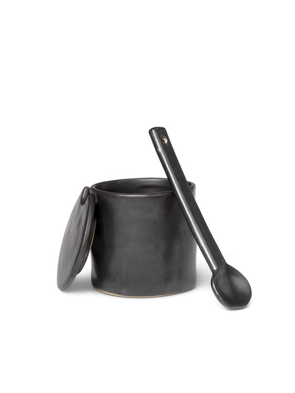 ferm LIVING Flow Jar with Spoon – Black