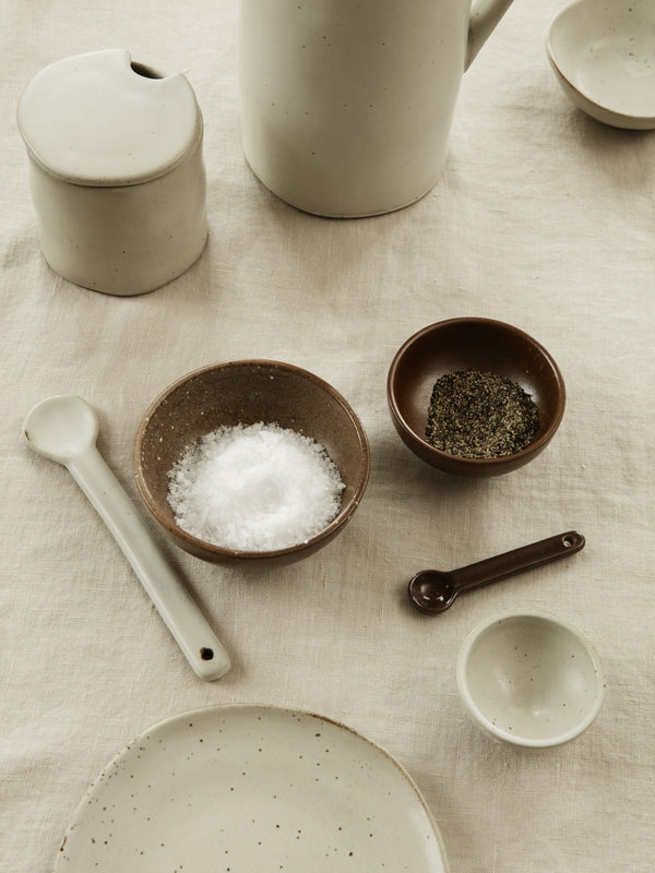 ferm LIVING Flow Jar with Spoon – Off-white Speckle