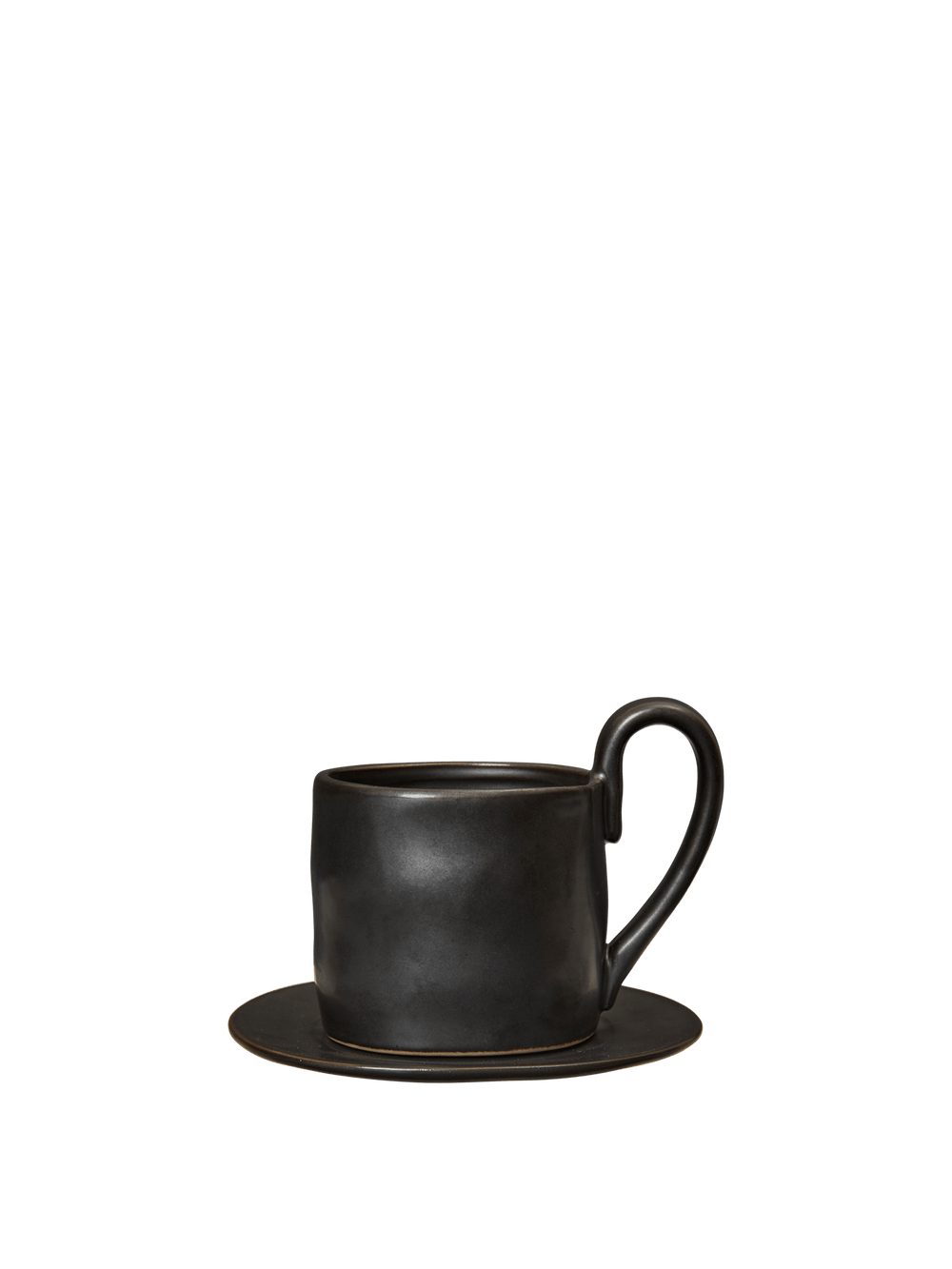 ferm LIVING Flow Mug with Saucer – Black