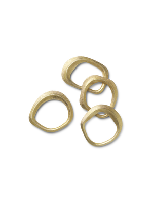 ferm LIVING Flow Napkin Rings – Set of 4 – Brass