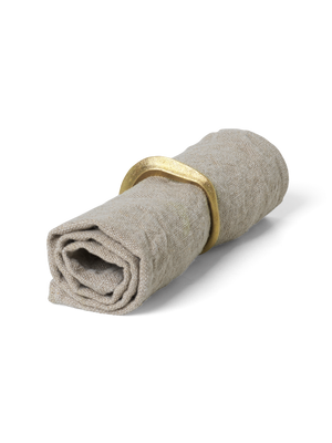 ferm LIVING Flow Napkin Rings – Set of 4 – Brass