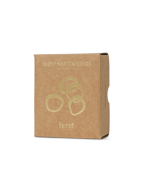 ferm LIVING Flow Napkin Rings – Set of 4 – Brass