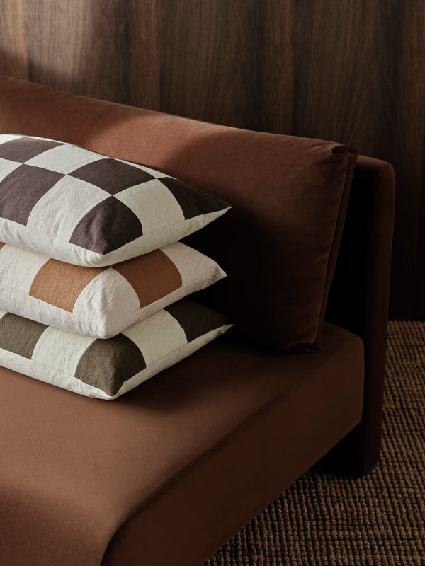 ferm LIVING Fold Patchwork Cushion – Sugar Kelp / Undyed
