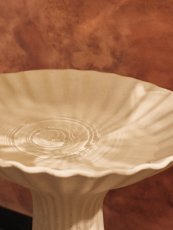 ferm LIVING Fountain Pedestal Bowl – Ivory