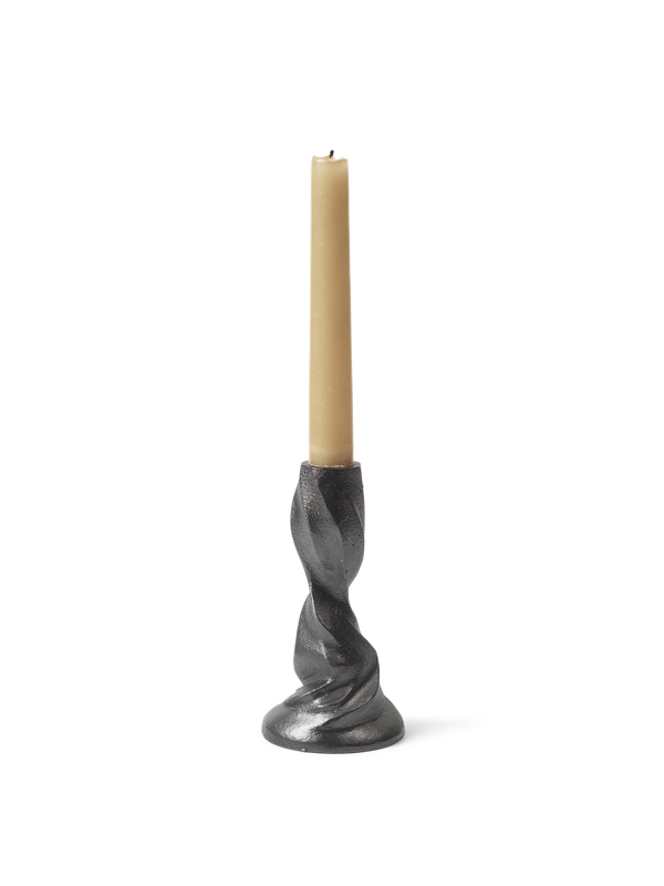 ferm LIVING Gale Candle Holder H13 cm – Blackened Aluminium