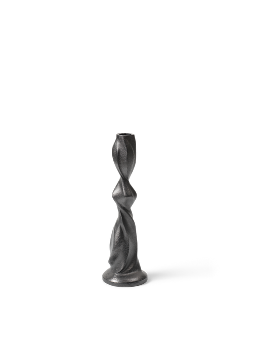 ferm LIVING Gale Candle Holder H25 cm – Blackened Aluminium