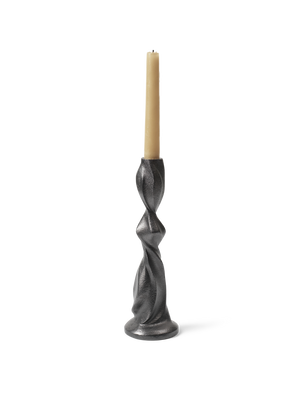 ferm LIVING Gale Candle Holder H25 cm – Blackened Aluminium