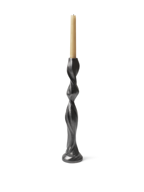 ferm LIVING Gale Candle Holder H38 cm – Blackened Aluminium