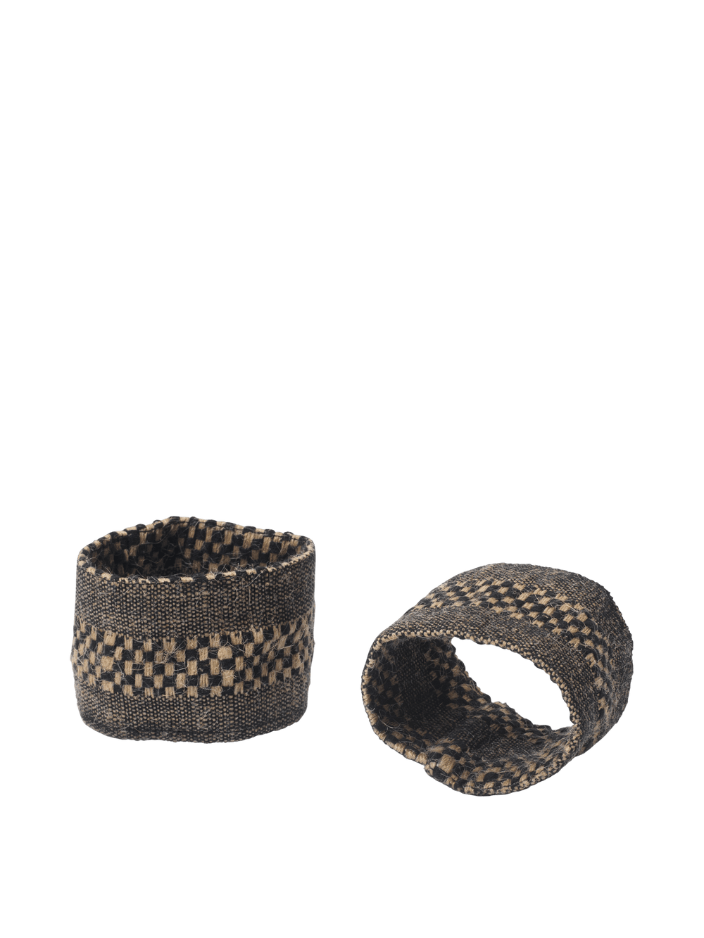 ferm LIVING Gather Napkin Rings – Set of 2 – Black / Natural