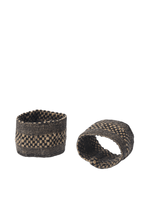 ferm LIVING Gather Napkin Rings – Set of 2 – Black / Natural