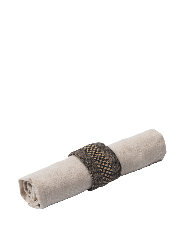 ferm LIVING Gather Napkin Rings – Set of 2 – Black / Natural