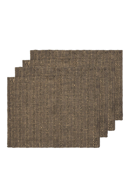ferm LIVING Gather Placemats – Set of 4 – Black / Natural